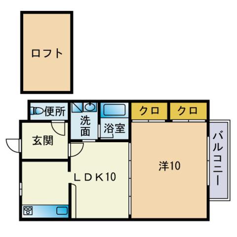 ドリームステージ西長住(1LDK/2階)の間取り写真