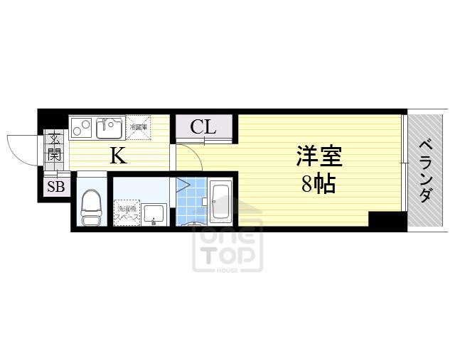 トレエッセ茨木(1K/2階)の間取り写真