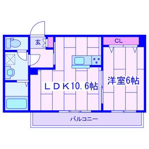 SOIE DE LUMIERE(1LDK/2階)の間取り写真