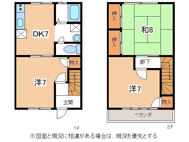 サンパレスオーシモN(3DK/1階)の間取り写真