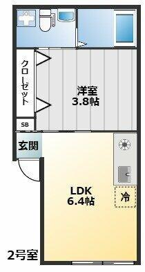 今井町共同(1LDK/1階)の間取り写真