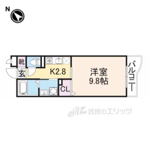アプリコットヒルズ(1K/2階)の間取り写真