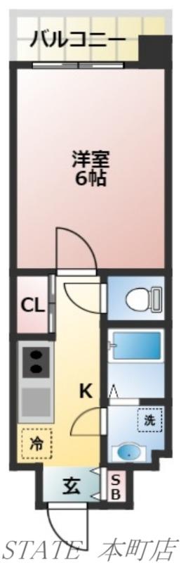 COLLINA(1K/4階)の間取り写真