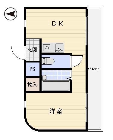 メゾン駅前(1DK/1階)の間取り写真