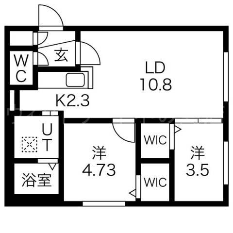 MOA南平岸(2LDK/4階)の間取り写真
