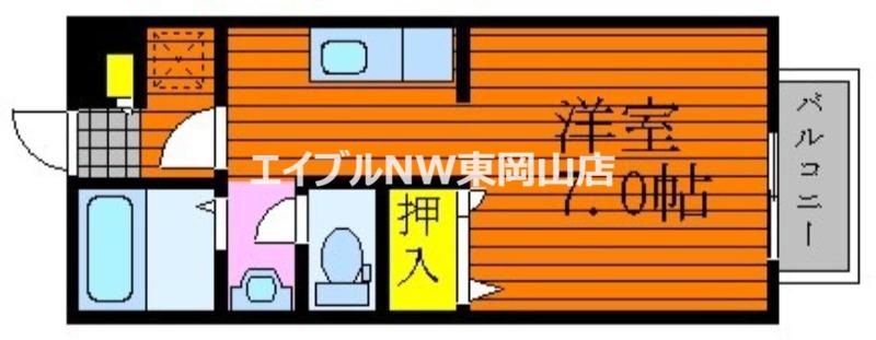 クライン・ブリュッケD(1K/2階)の間取り写真