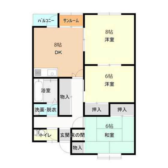 サンシャインEBARA(3DK/1階)の間取り写真