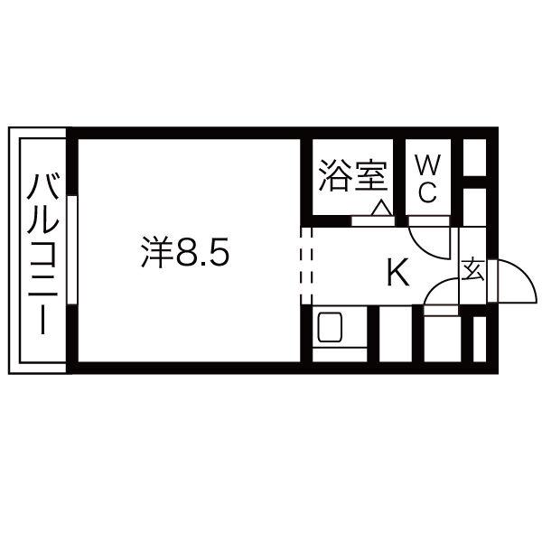 グランドハイネス御成(1K/5階)の間取り写真