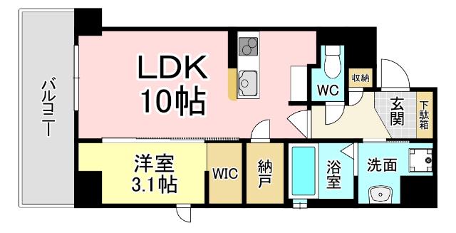 サンレリウス戸畑駅(1LDK/11階)の間取り写真