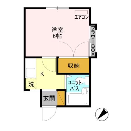 ベルシティ四谷(1K/1階)の間取り写真