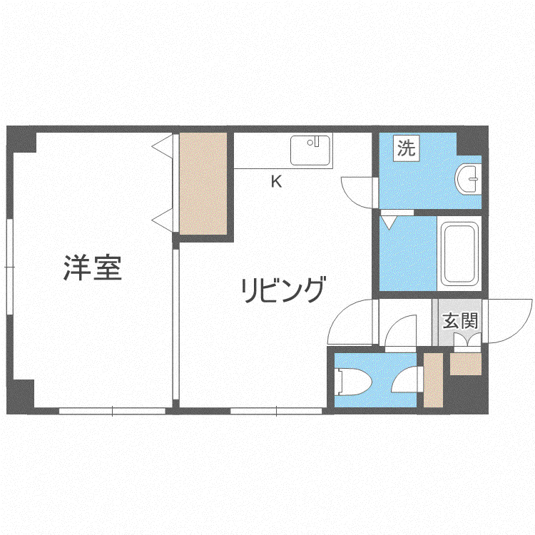 パレスOZ(1DK/2階)の間取り写真