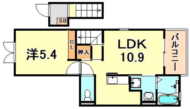 グレイス大町(1LDK/2階)の間取り写真