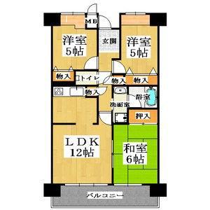 パークハイム南加賀屋(3LDK/1階)の間取り写真