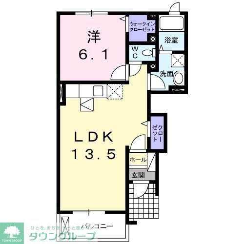 シェリル(1LDK/1階)の間取り写真