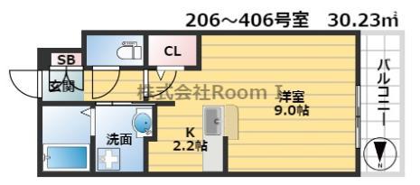 グローフラール 旭化成ヘーベルメゾンHEBEL HAUS(1K/2階)の間取り写真