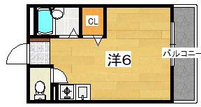 シャンテー長尾家具(ワンルーム/2階)の間取り写真