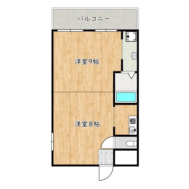 岡本ビル(2K/3階)の間取り写真
