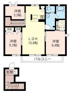 ノースヒルコートC(2SLDK/2階)の間取り写真