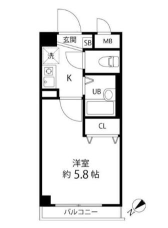 TS GARDEN中野(1K/4階)の間取り写真