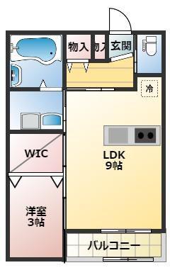BARBIZON440 A(1LDK/1階)の間取り写真
