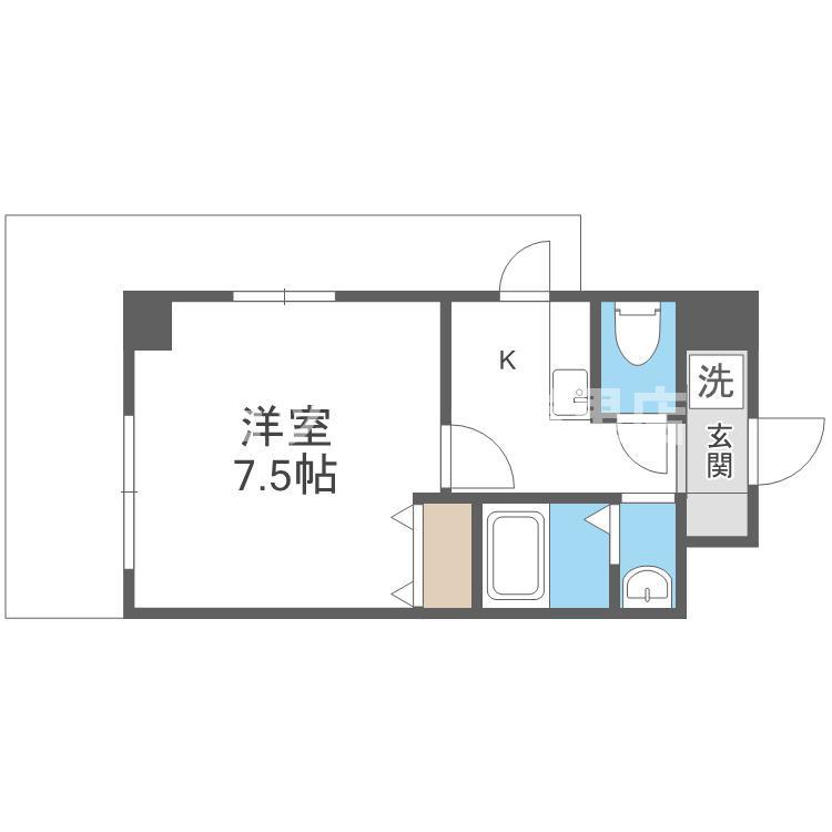 M`PLAZA住吉公園弐番館(1K/6階)の間取り写真