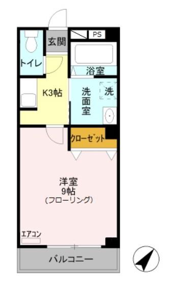 ロイヤルハイツFUJI(1K/2階)の間取り写真