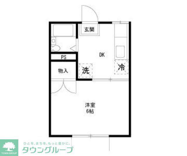 グリーンシャトル(1K/2階)の間取り写真