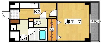 サンメルシー(1K/3階)の間取り写真