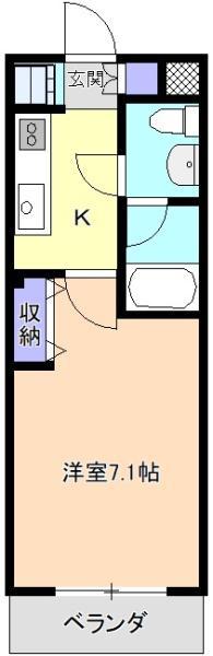 グランシャリオ所沢2号館(1K/1階)の間取り写真