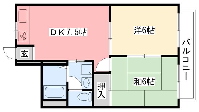 マンションハレクラニ(2DK/3階)の間取り写真