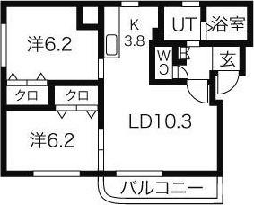 アトレ福住(2LDK/4階)の間取り写真
