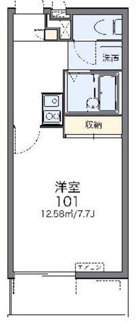 レオパレスグランディ朝日(1K/1階)の間取り写真