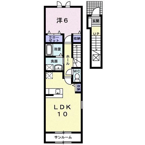 MAISON DE PASIO(1LDK/2階)の間取り写真