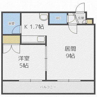 エタニティー菊水(1LDK/3階)の間取り写真
