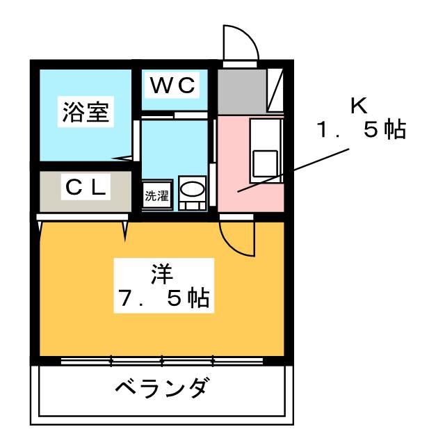 フレグランスA(1K/2階)の間取り写真