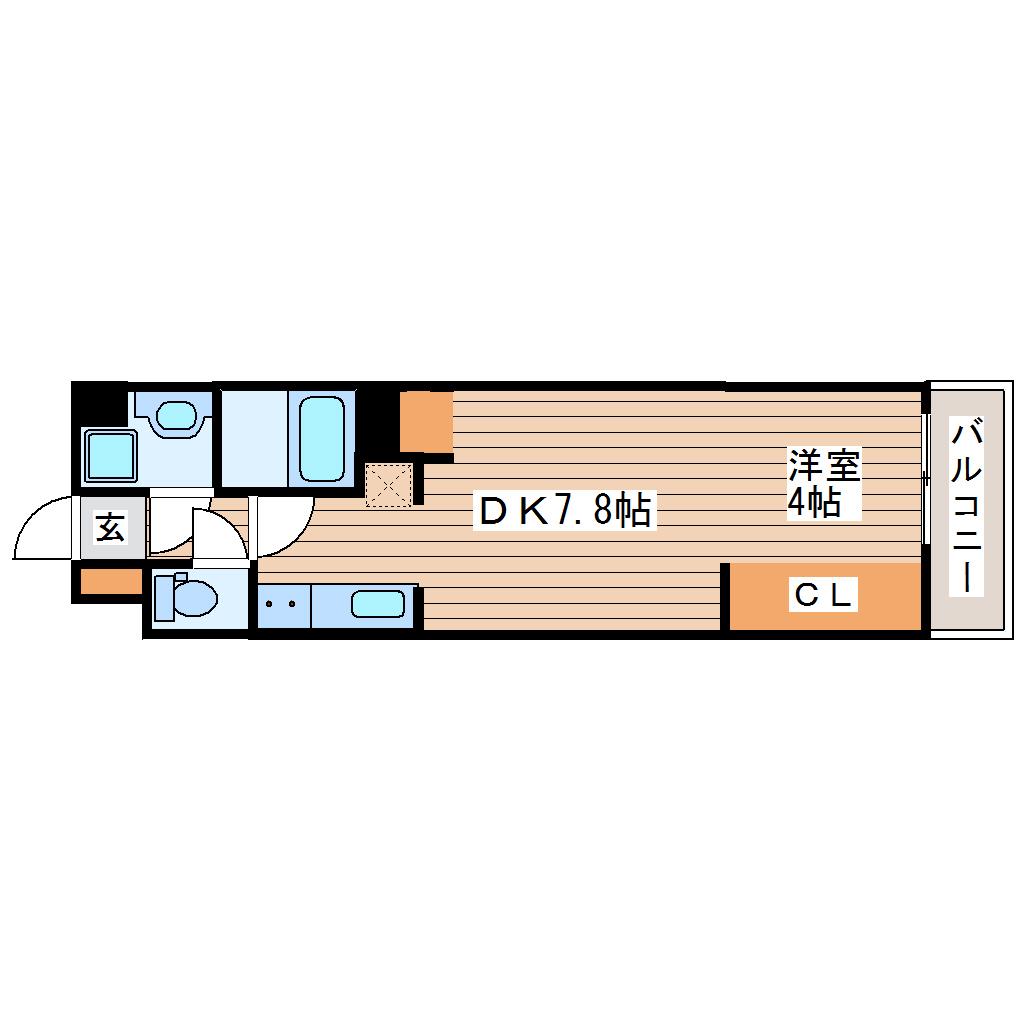 THE IOT HARANOMACHI A(1DK/1階)の間取り写真