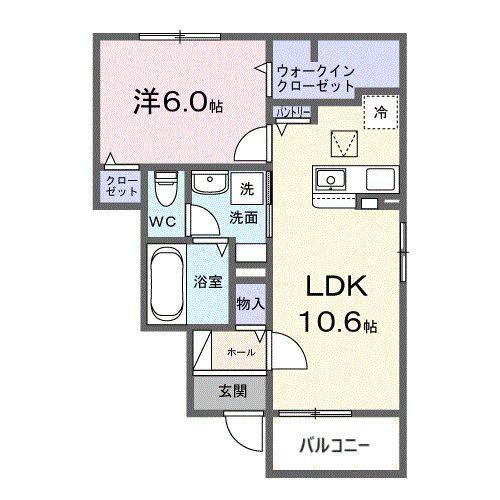 フジ ビスタ(1LDK/1階)の間取り写真