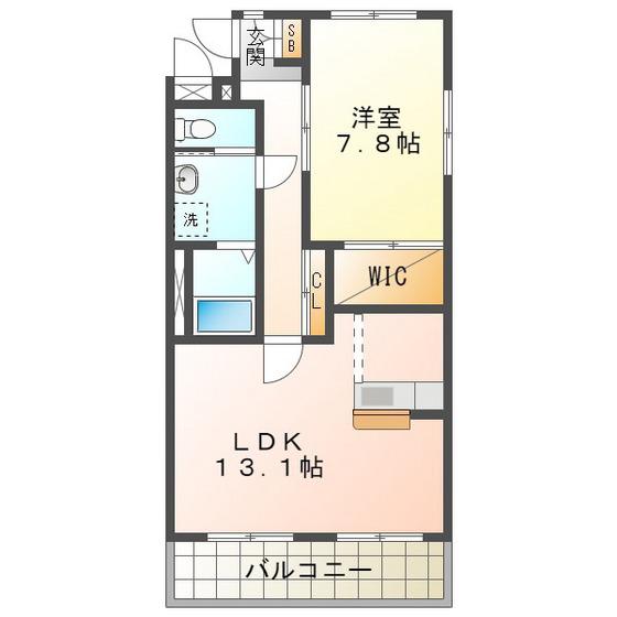 アルバクオーレ A棟(1LDK/2階)の間取り写真
