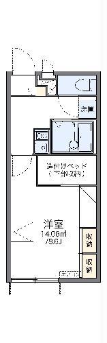 レオパレスアルモニー(1K/1階)の間取り写真