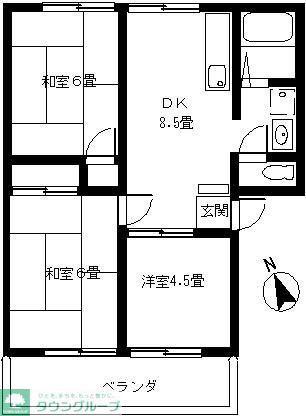 マンションエクセル第2(3DK/2階)の間取り写真