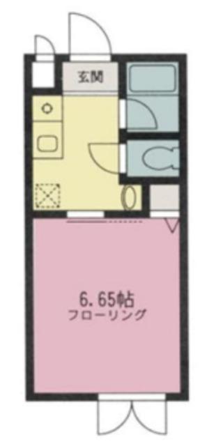 プリンスハイコート(1K/1階)の間取り写真
