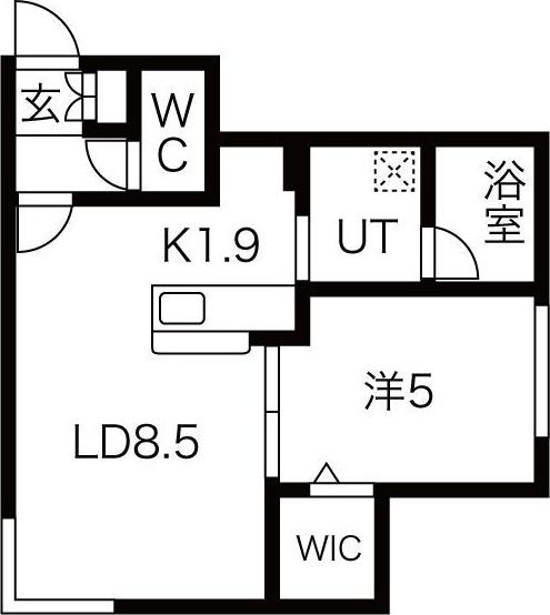 カサトレス白石(1LDK/3階)の間取り写真