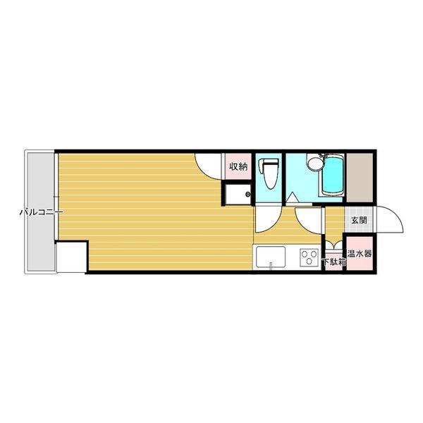 ドゥエルコート住吉(1K/2階)の間取り写真