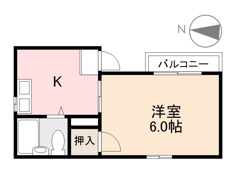 コート片原町(1K/2階)の間取り写真