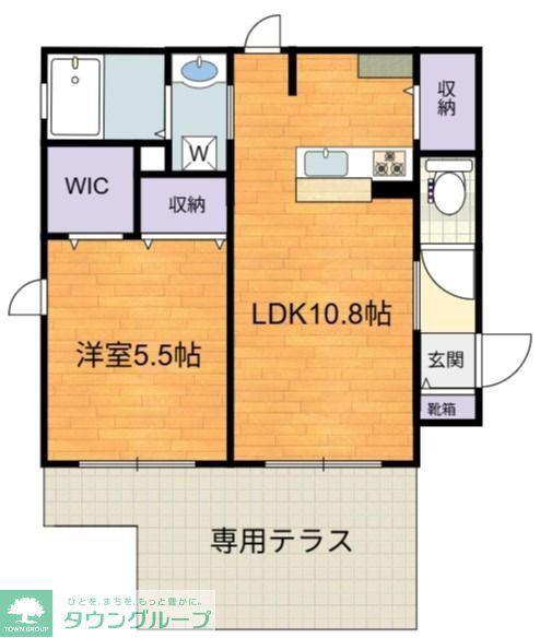 リモージュ(1LDK/1階)の間取り写真