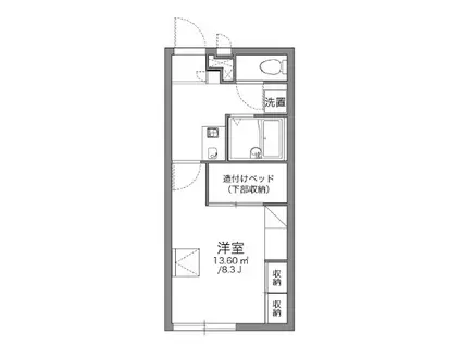 ARIES(1K/2階)の間取り写真