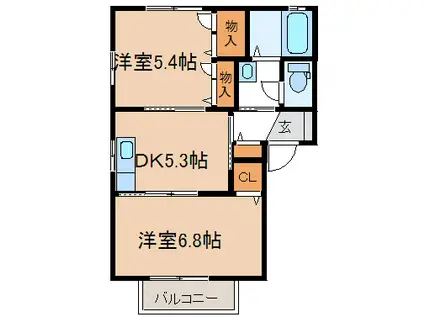 サニーハウス寿A(2K/1階)の間取り写真