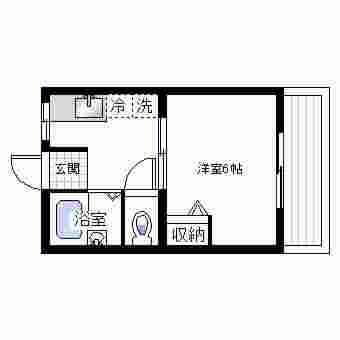 セルティア東貝塚(1K/1階)の間取り写真
