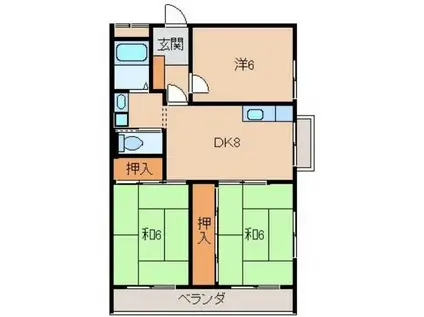 センチュリーハイツ和歌浦(3DK/1階)の間取り写真