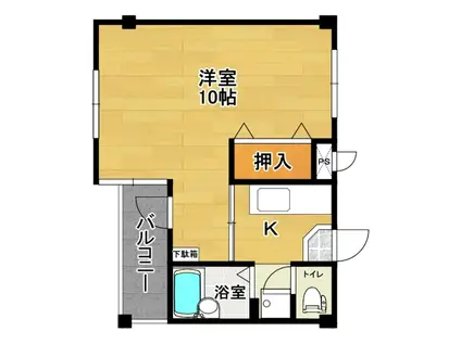 メゾンキャンパスII(1K/1階)の間取り写真